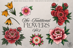 Neo-traditional flowers vol.2 - 100+ custom designs, digital download Procreate/Photoshop Stencils (Digital Download)