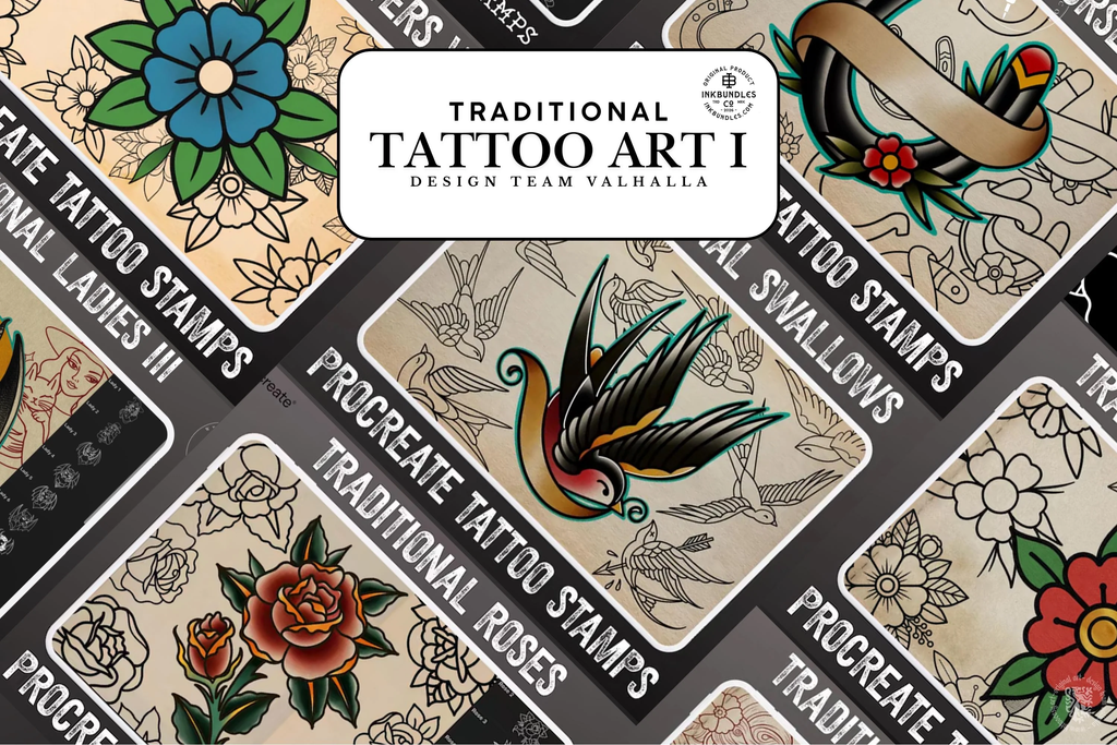 The Traditional Tattoo Artist - 1600+, Procreate & PNG custom made creative design kit! (Digital Download)