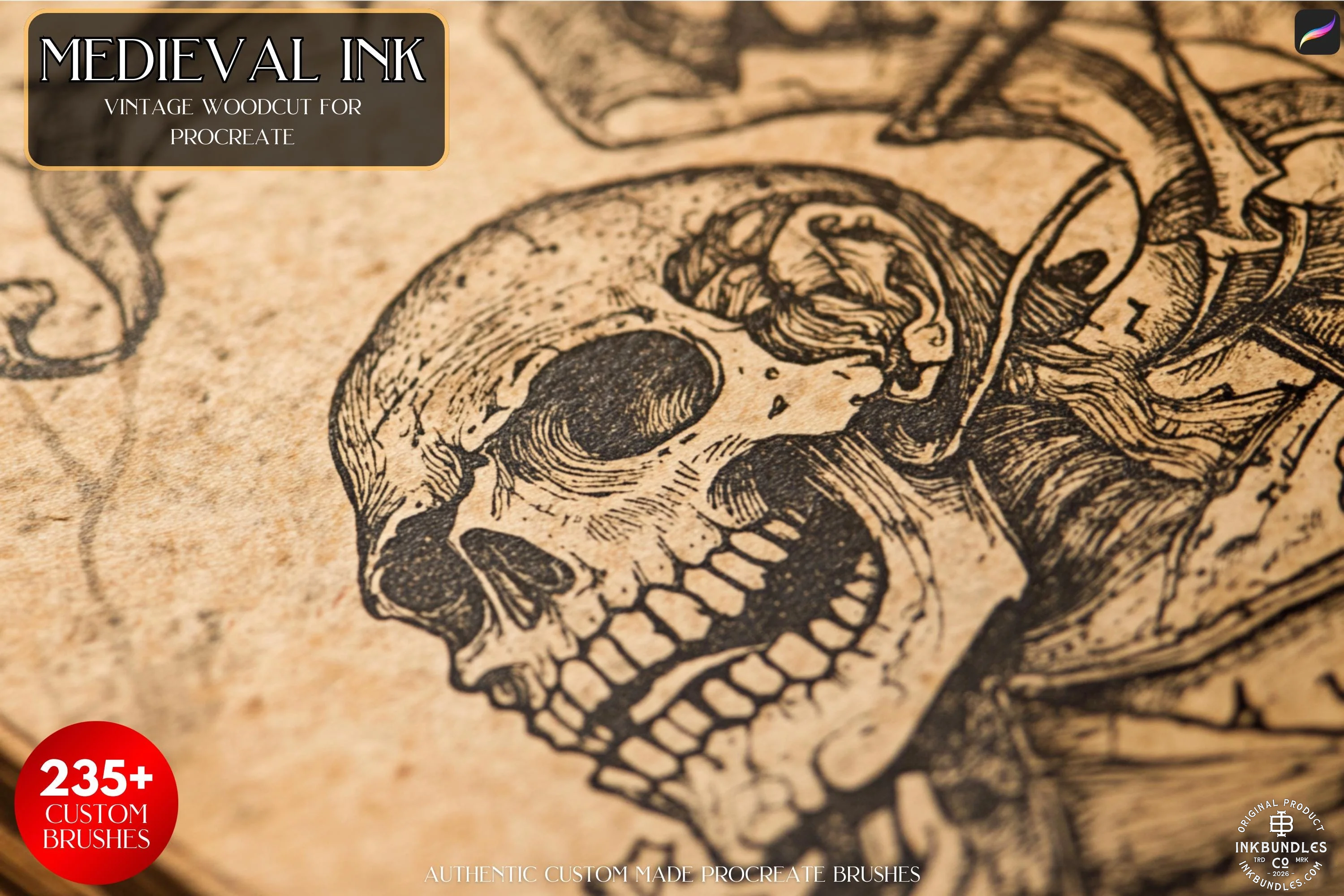 Procreate, Medieval Ink ~ 235+ custom made brushes inspired by the dark ages (Digital Download)