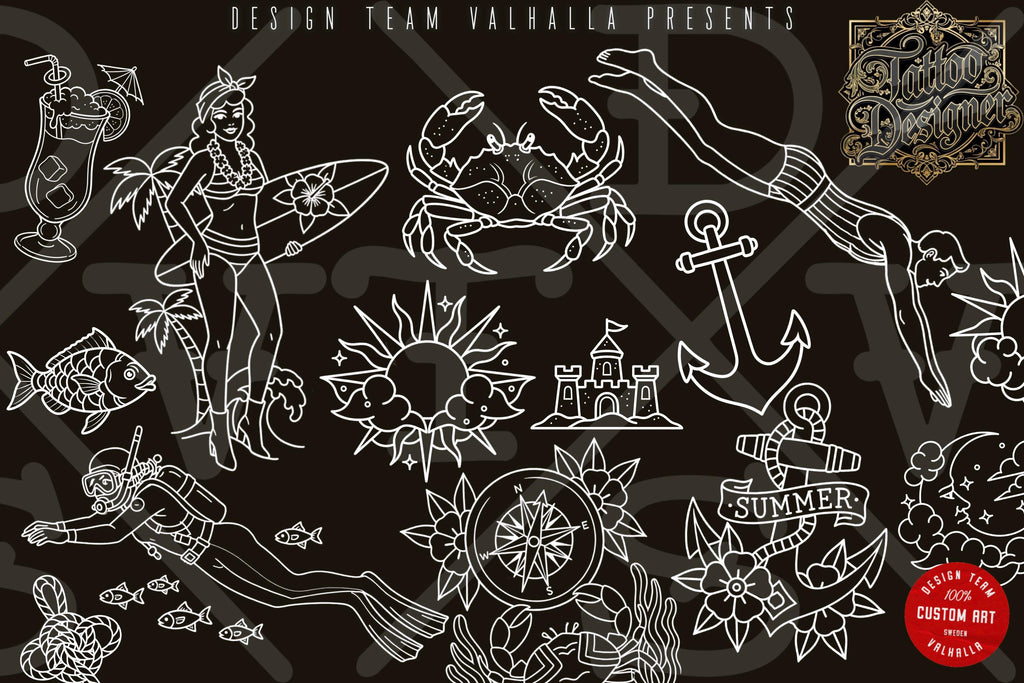 Traditional Tattoo Art vol.3 - custom art, digital download Procreate Stencils