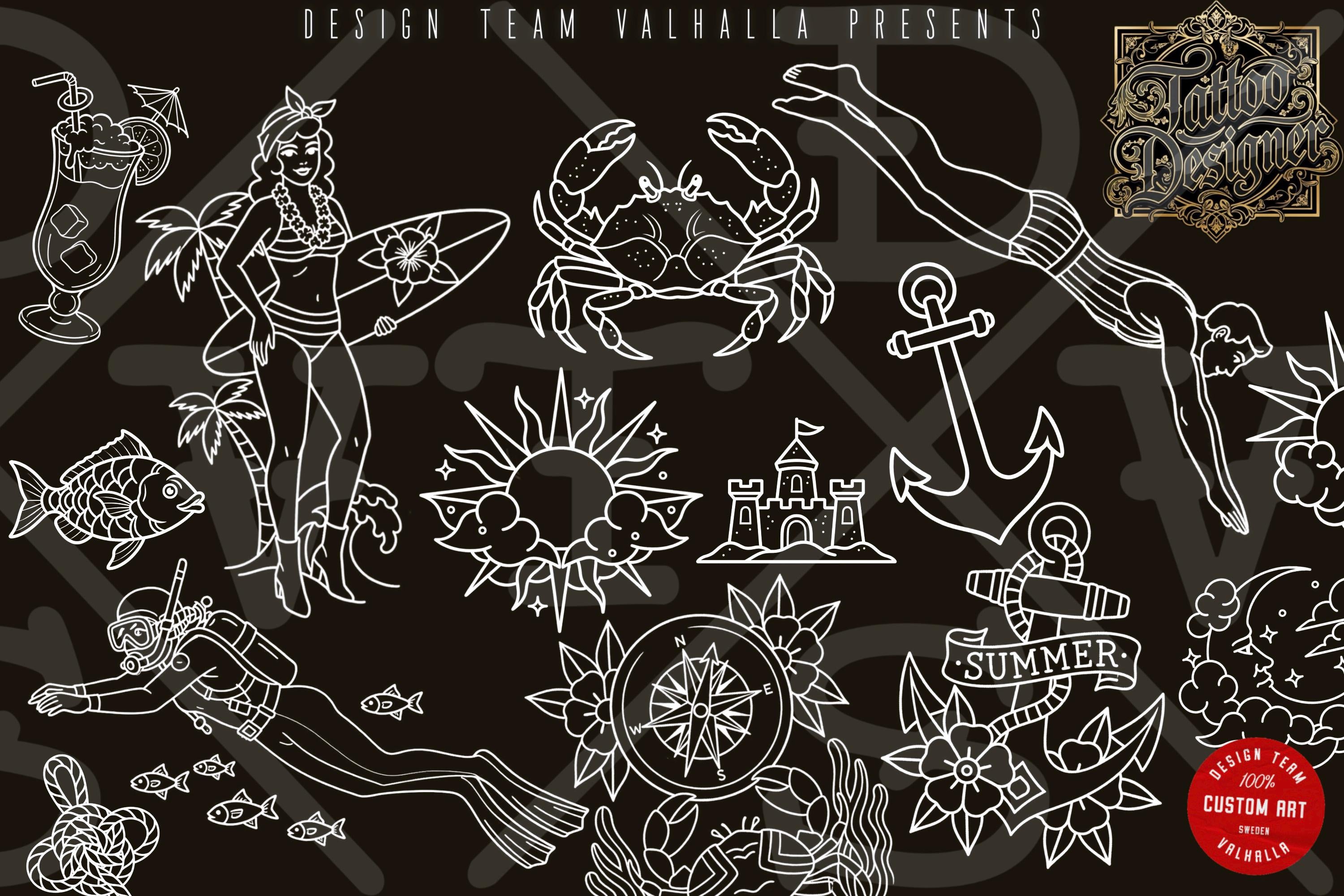 Traditional Tattoo Art vol.3 - custom art, digital download Procreate Stencils