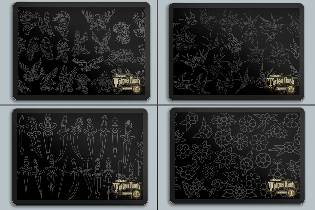 The Traditional Tattoo Artist 2 - 1000+ files, PNG, SVG & EPS Procreate/Photoshop Stencils (Digital Download)