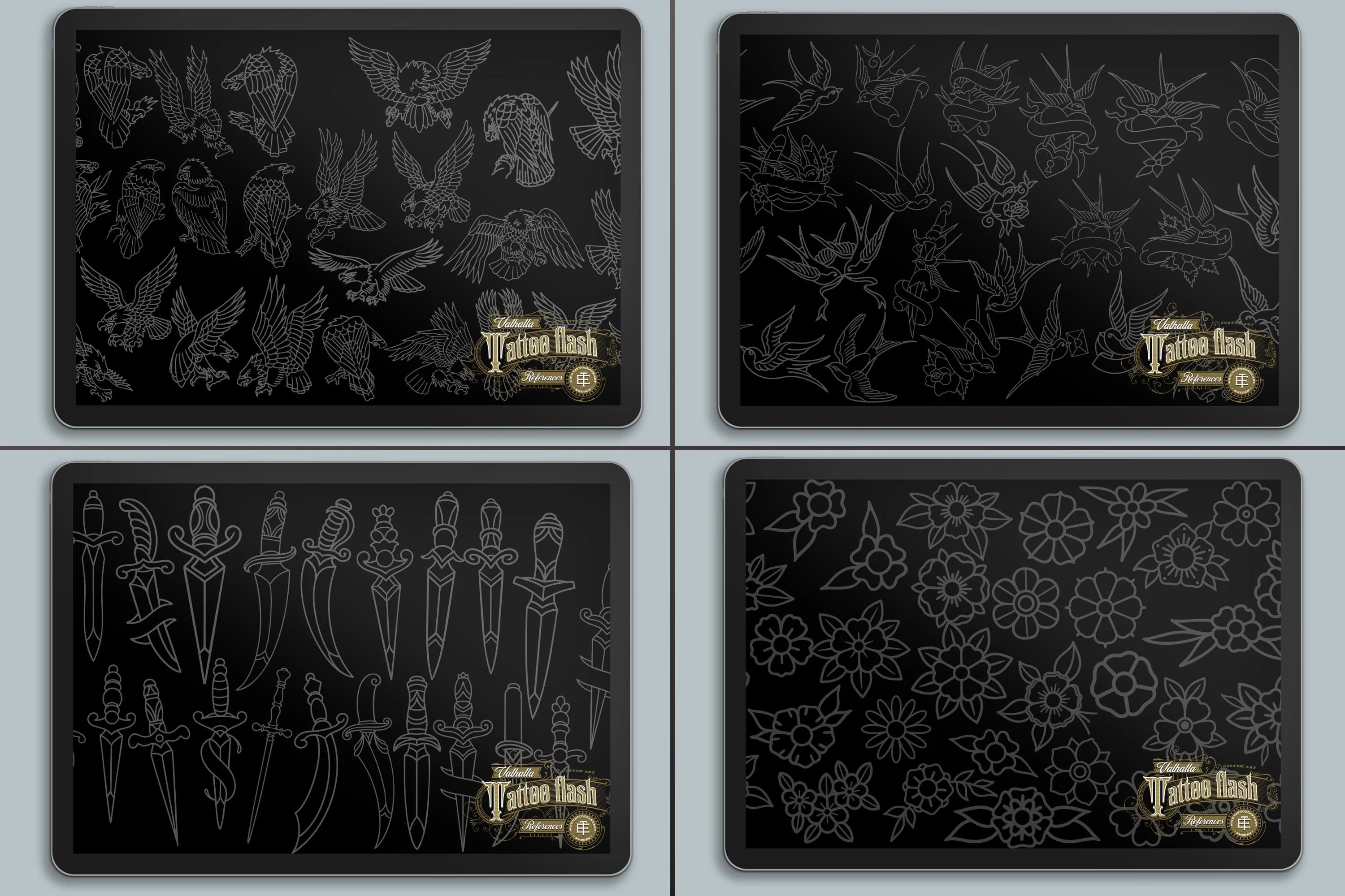 The Traditional Tattoo Artist 2 - 1000+ files, PNG, SVG & EPS Procreate/Photoshop Stencils (Digital Download)