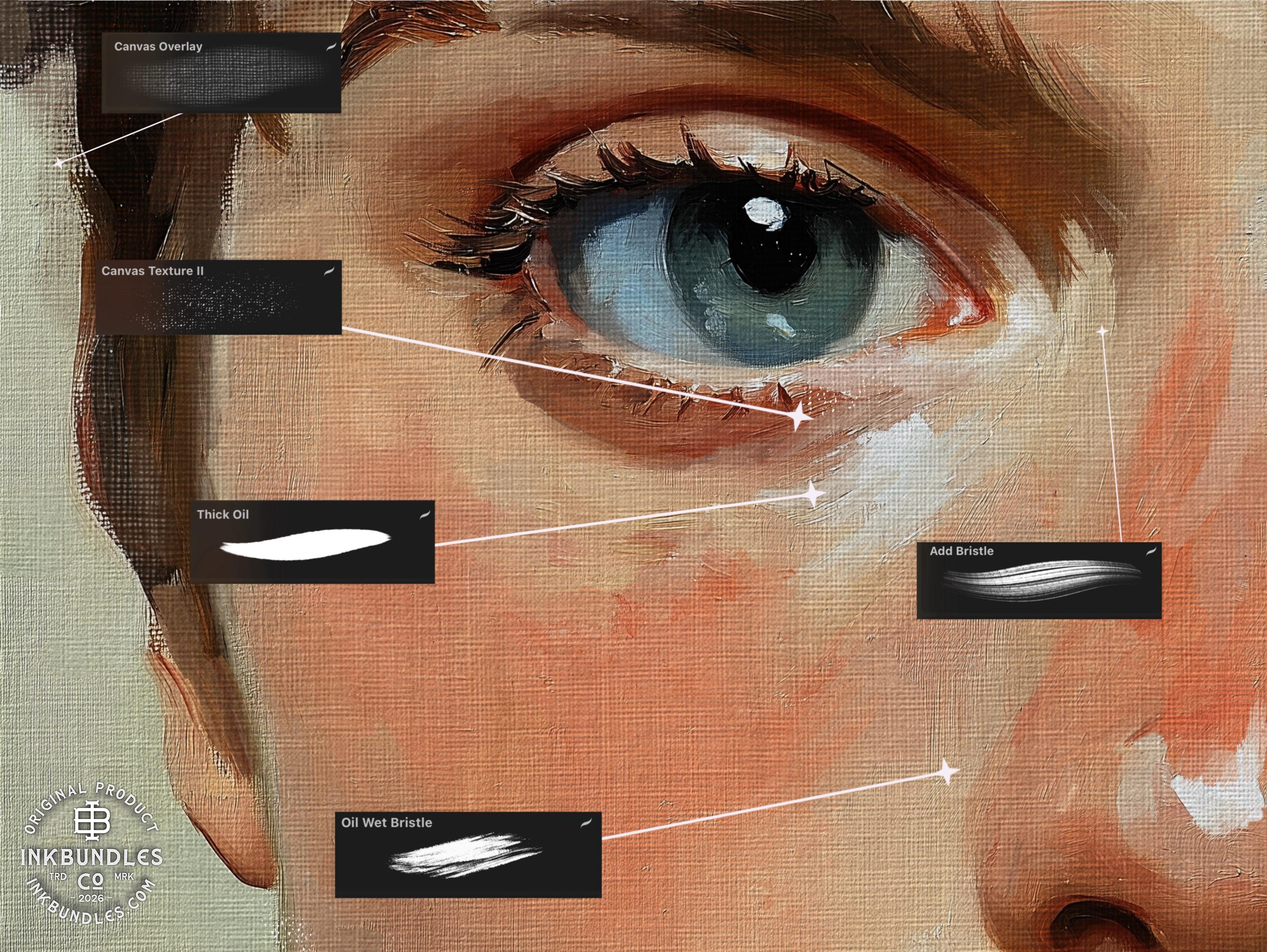 Master Oil Procreate Brush Set: 66 Custom Brushes, 4 Canvases (Digital Download)