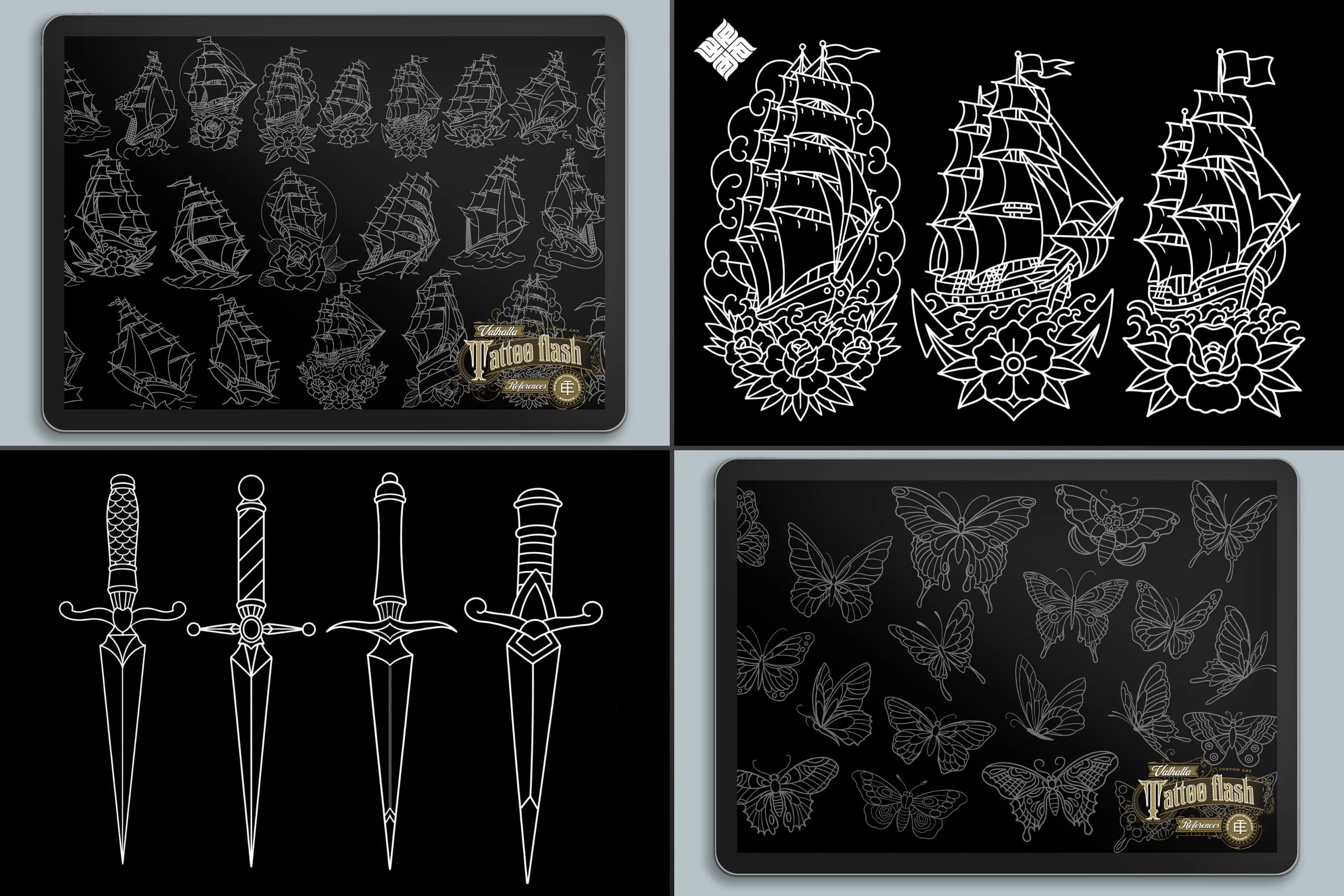 The Traditional Tattoo Artist 2 - 1000+ files, PNG, SVG & EPS Procreate/Photoshop Stencils (Digital Download)