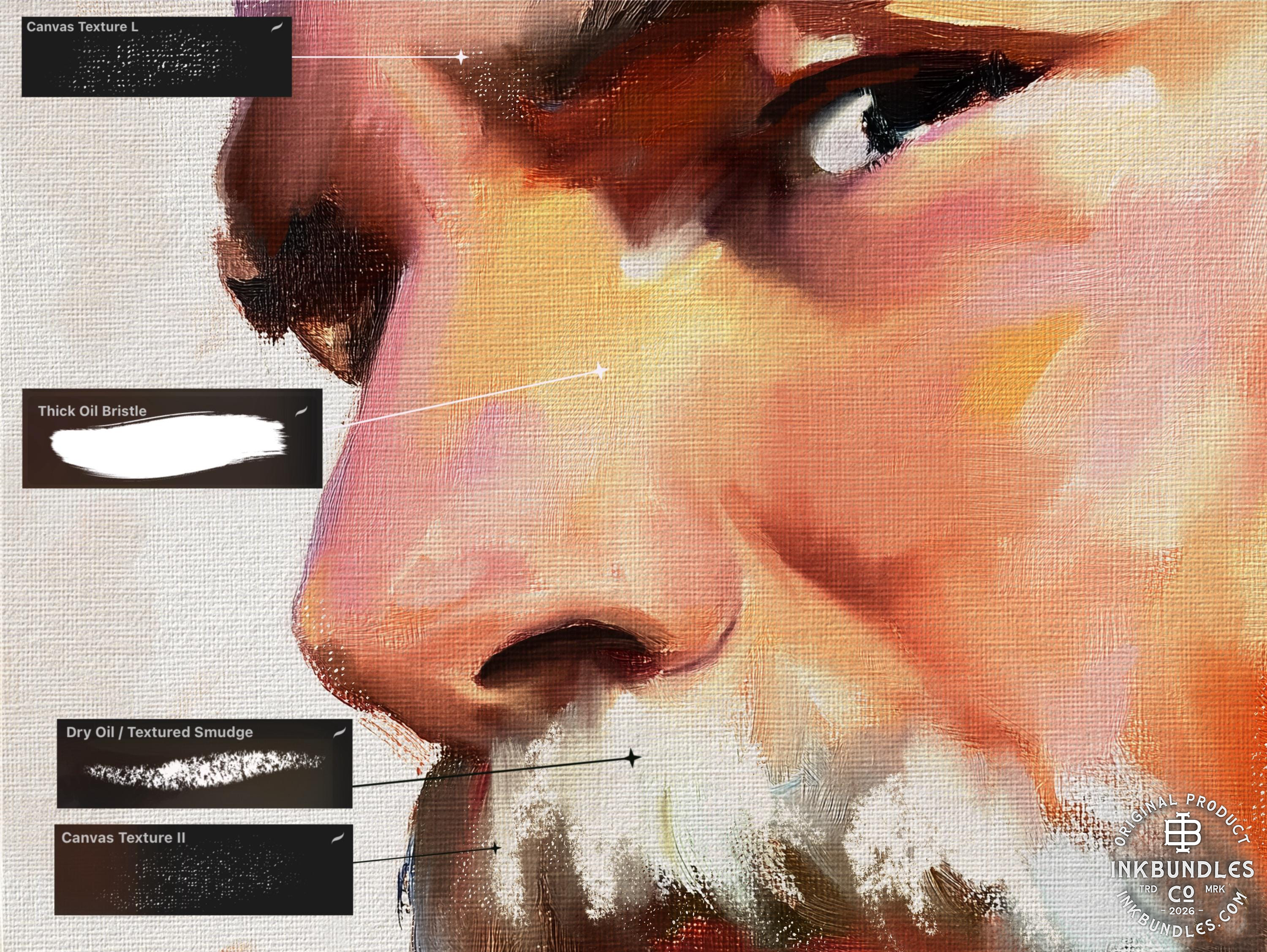 Master Oil Procreate Brush Set: 66 Custom Brushes, 4 Canvases (Digital Download)