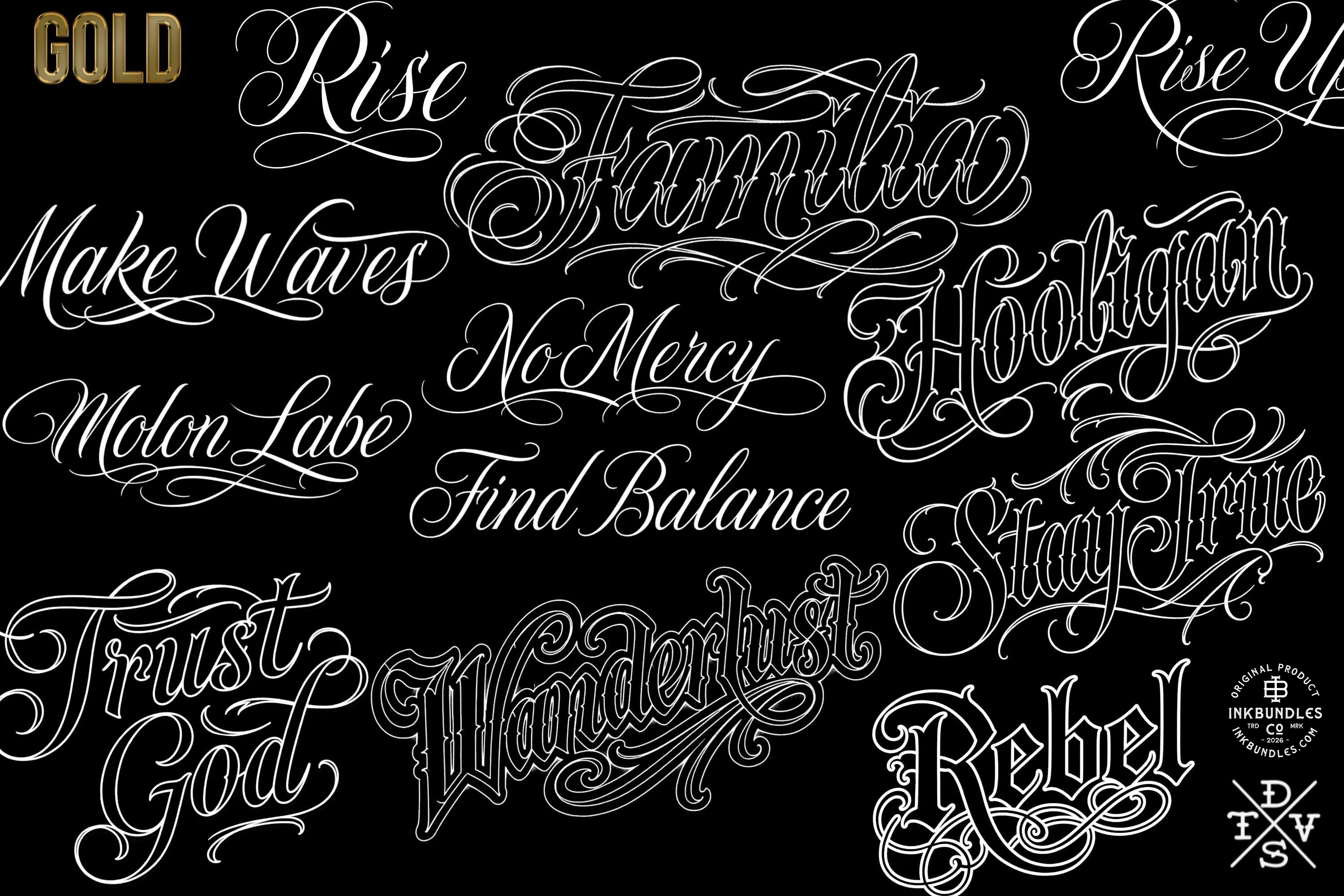 Chicano Text Designs & Lettering kit, Procreate Stamp Brushes (Digital Download)