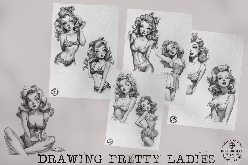 Pretty Ladies / Tattoo flash PDF book (Digital Download)