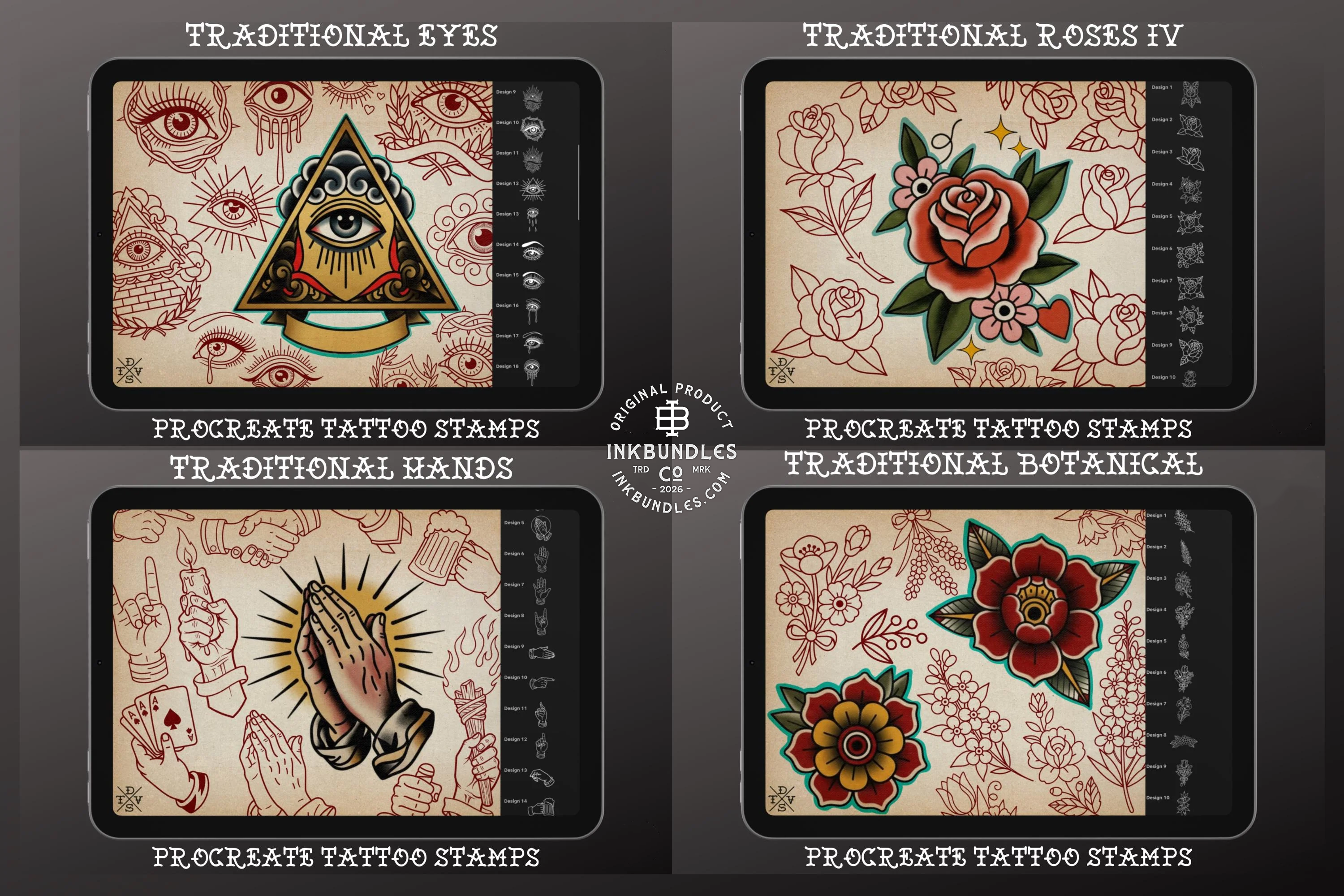 Traditional Tattoo Art vol.3 - custom art, Procreate Stencils (Digital Download)