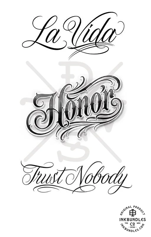 PDF, Chicano vol.1 & vol.2, Tattoo lettering art, E-book 200+ custom designs (Digital Download)