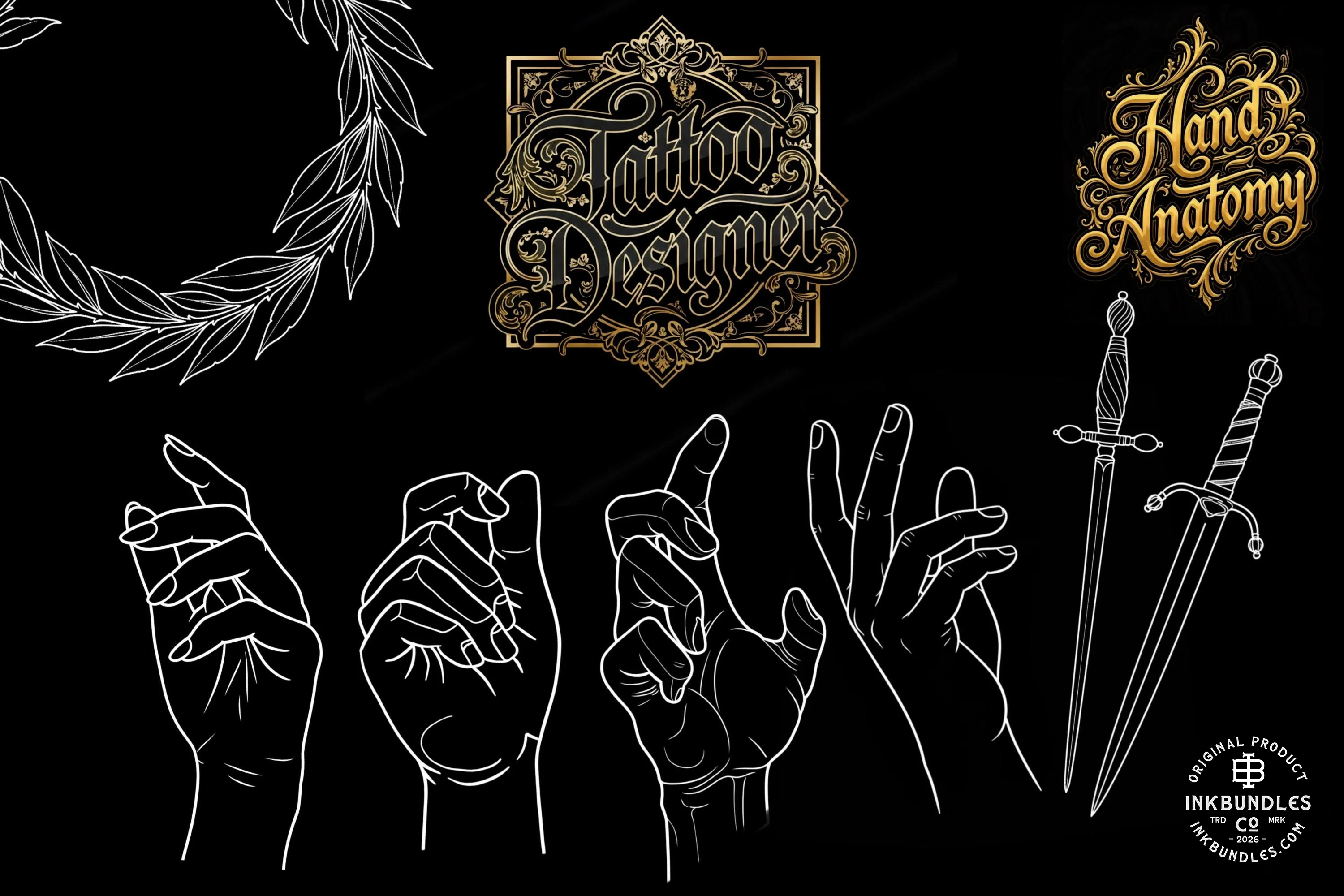 Procreate Hand Reference Stamps: 150+ Designs (Digital Download)