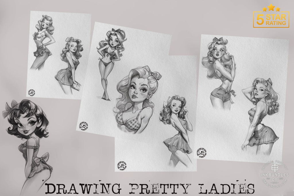 Pretty Ladies / Tattoo flash PDF book (Digital Download)