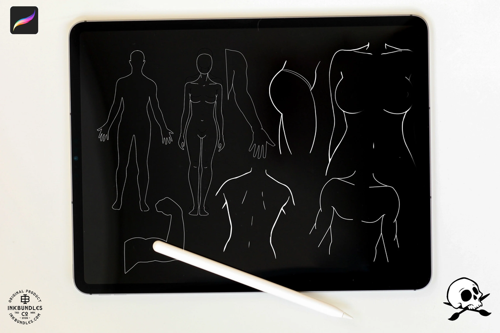 Body templates / tattoo placement for Procreate (Digital Download)