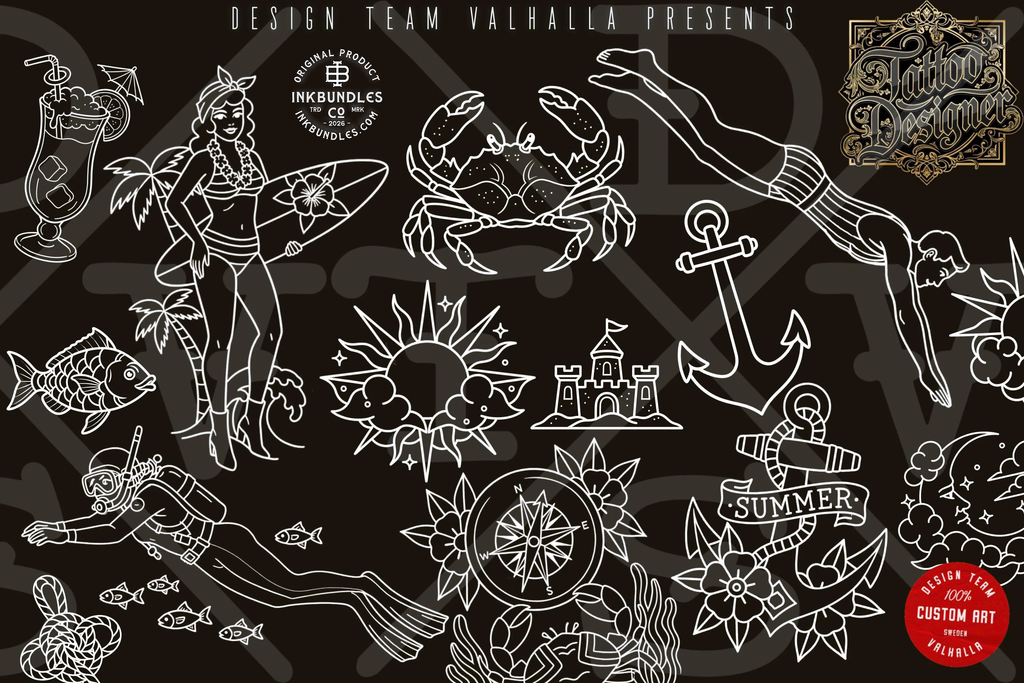 Traditional Tattoo Art vol.3 - custom art, Procreate Stencils (Digital Download)