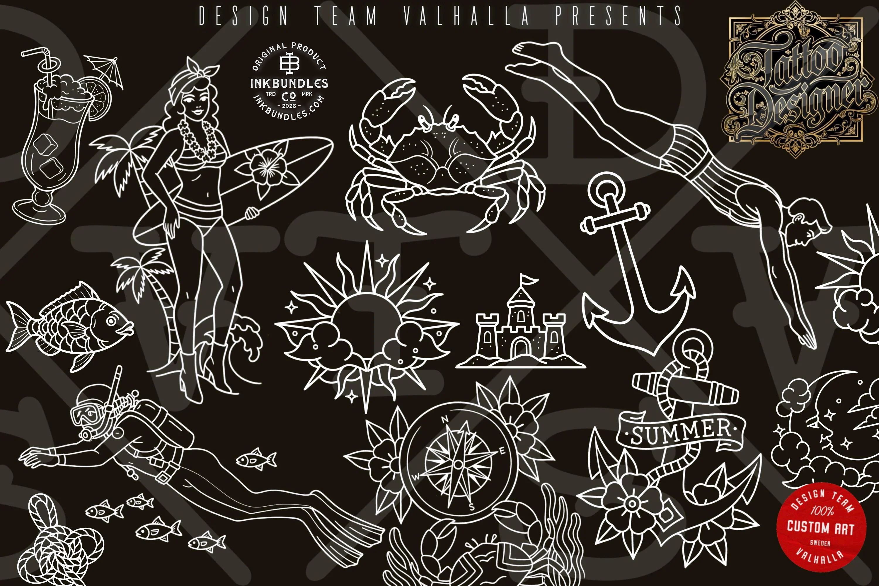 Traditional Tattoo Art vol.3 - custom art, Procreate Stencils (Digital Download)