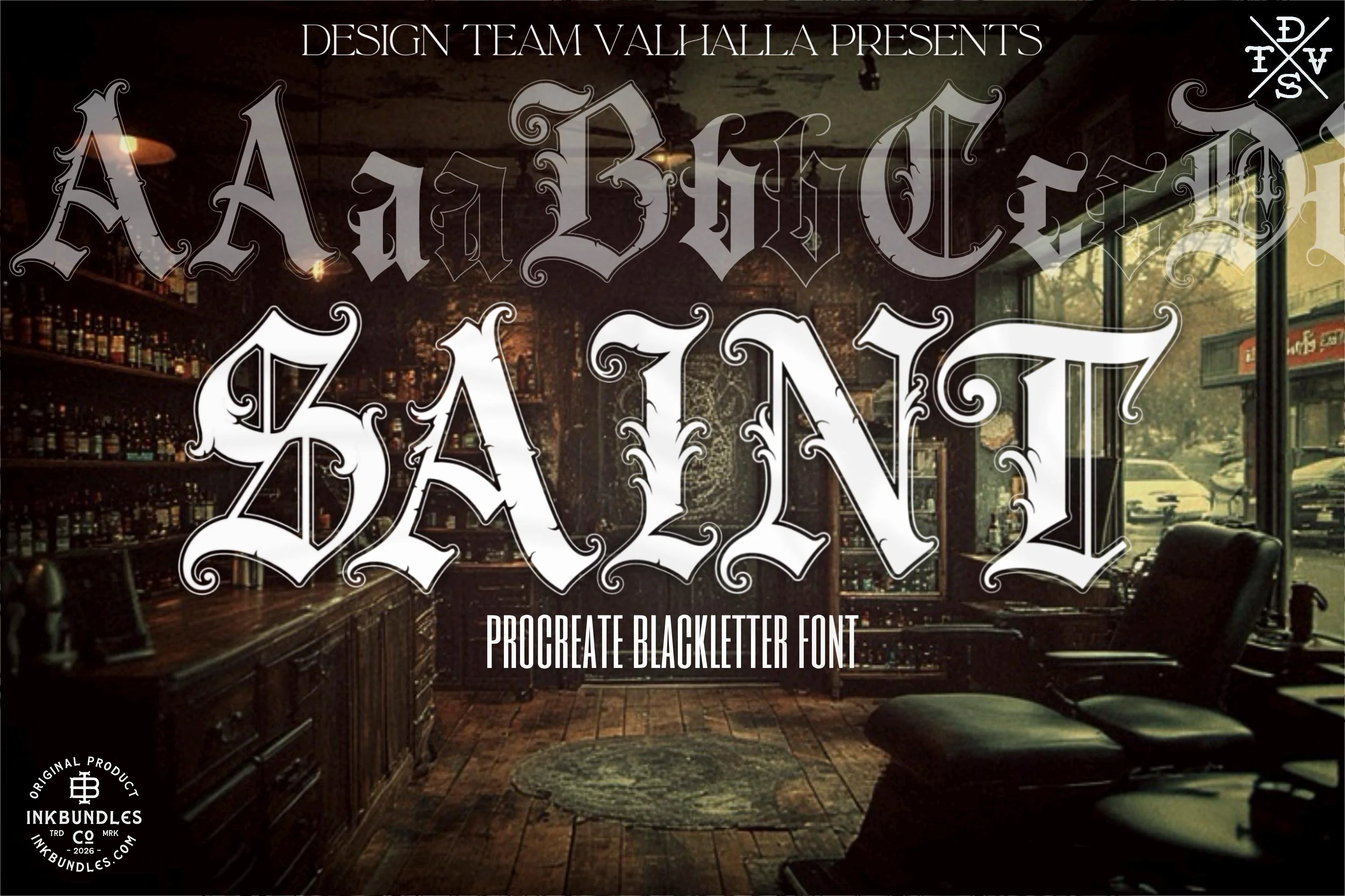 Procreate Blackletter Stamp Brush Set, Tattoo Fonts (Digital Download)