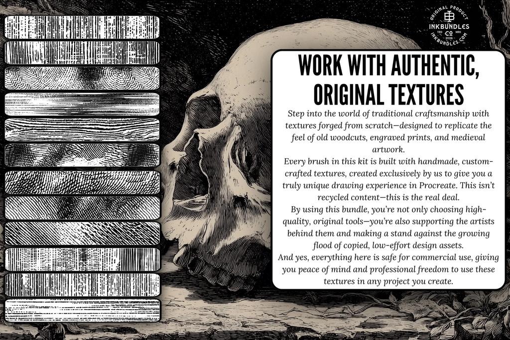 Medieval Ink Procreate Brushes: Old World Woodcut & Engraving Textures (200+ Custom Brushes) - (Digital Download)