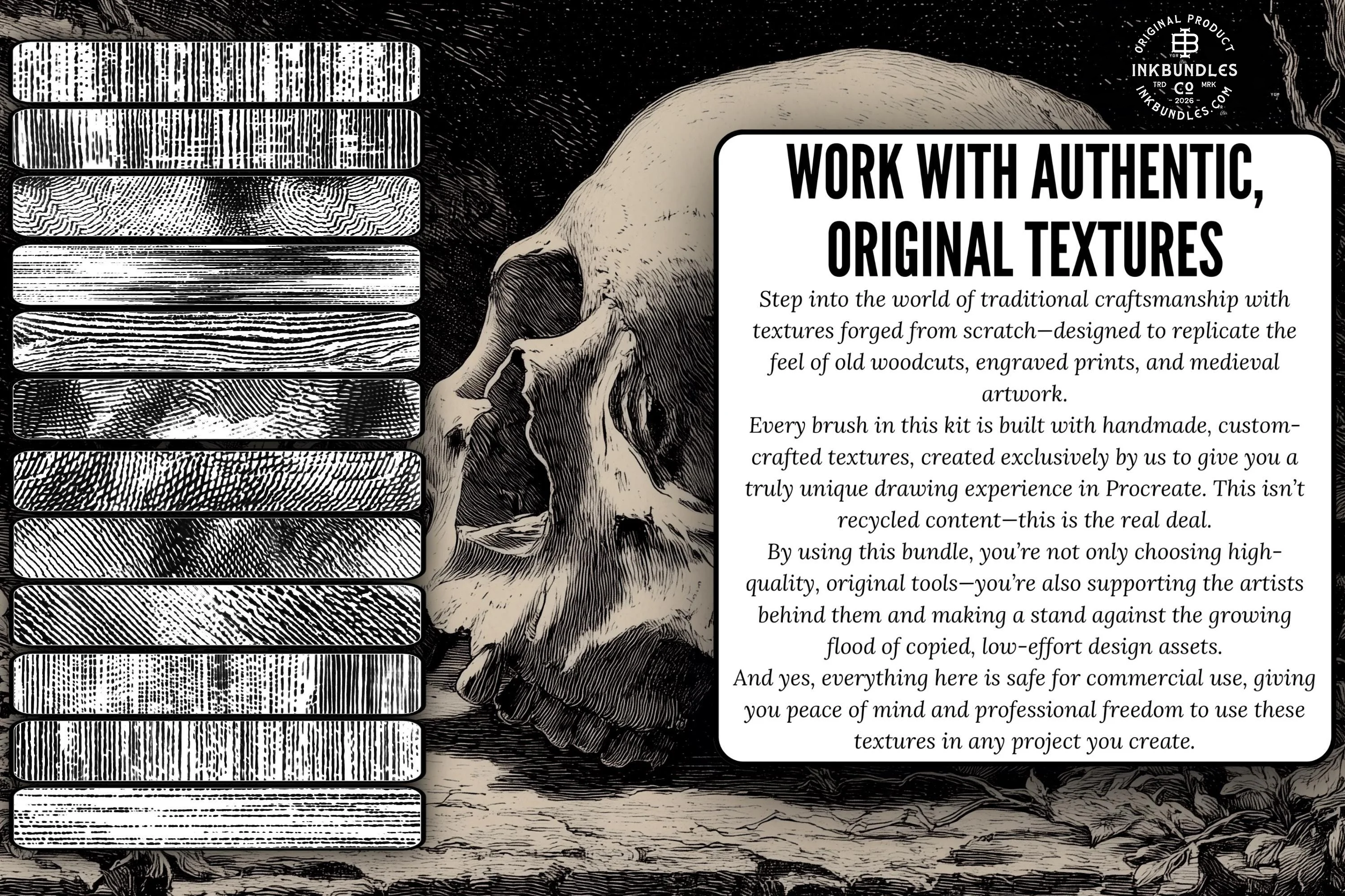 Medieval Ink Procreate Brushes: Old World Woodcut & Engraving Textures (200+ Custom Brushes) - (Digital Download)