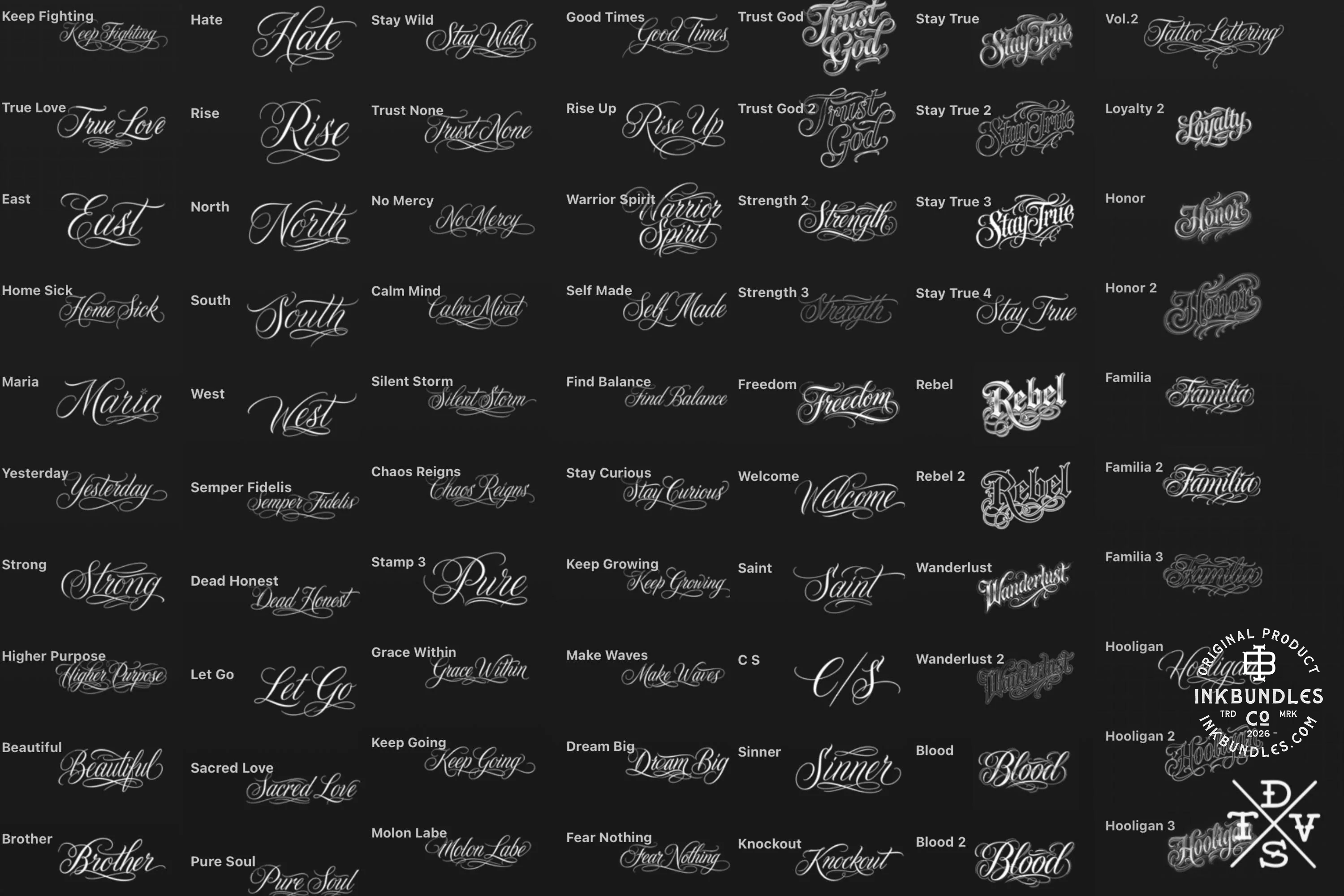 Chicano Text Designs & Lettering kit, Procreate Stamp Brushes (Digital Download)