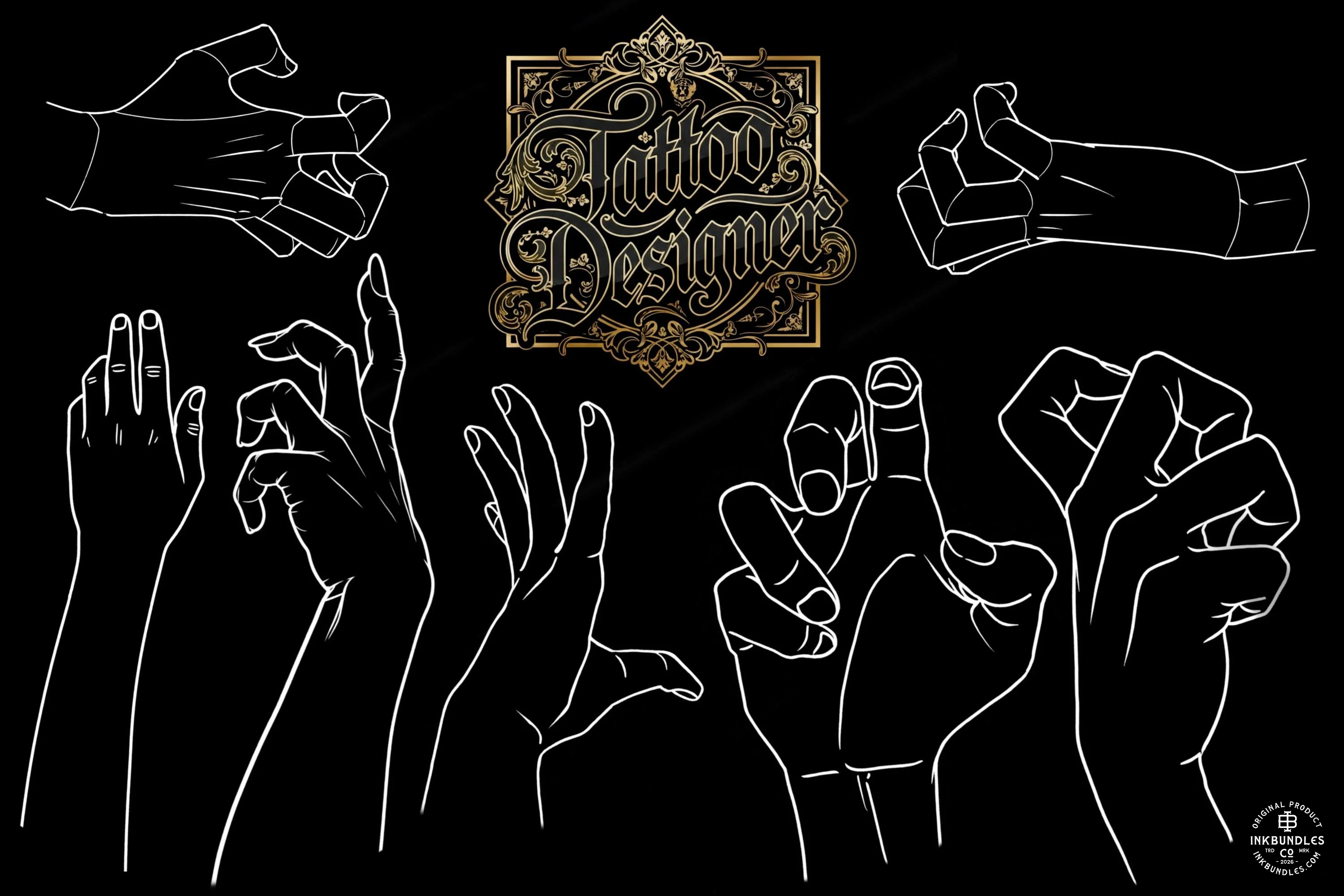 Procreate Hand Reference Stamps: 150+ Designs (Digital Download)