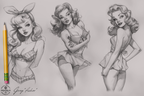 Pretty Ladies / Tattoo flash PDF book (Digital Download)