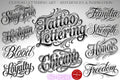 Chicano Text Designs & Lettering kit, Procreate Stamp Brushes (Digital Download)