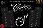 Chicano Text Designs & Lettering kit, Procreate Stamp Brushes (Digital Download)