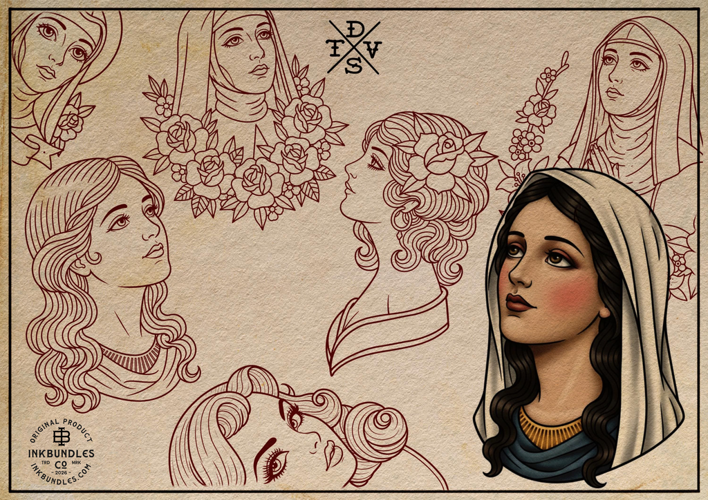 The Traditional Tattoo Artist - 1600+, Procreate & PNG custom made creative design kit! (Digital Download)