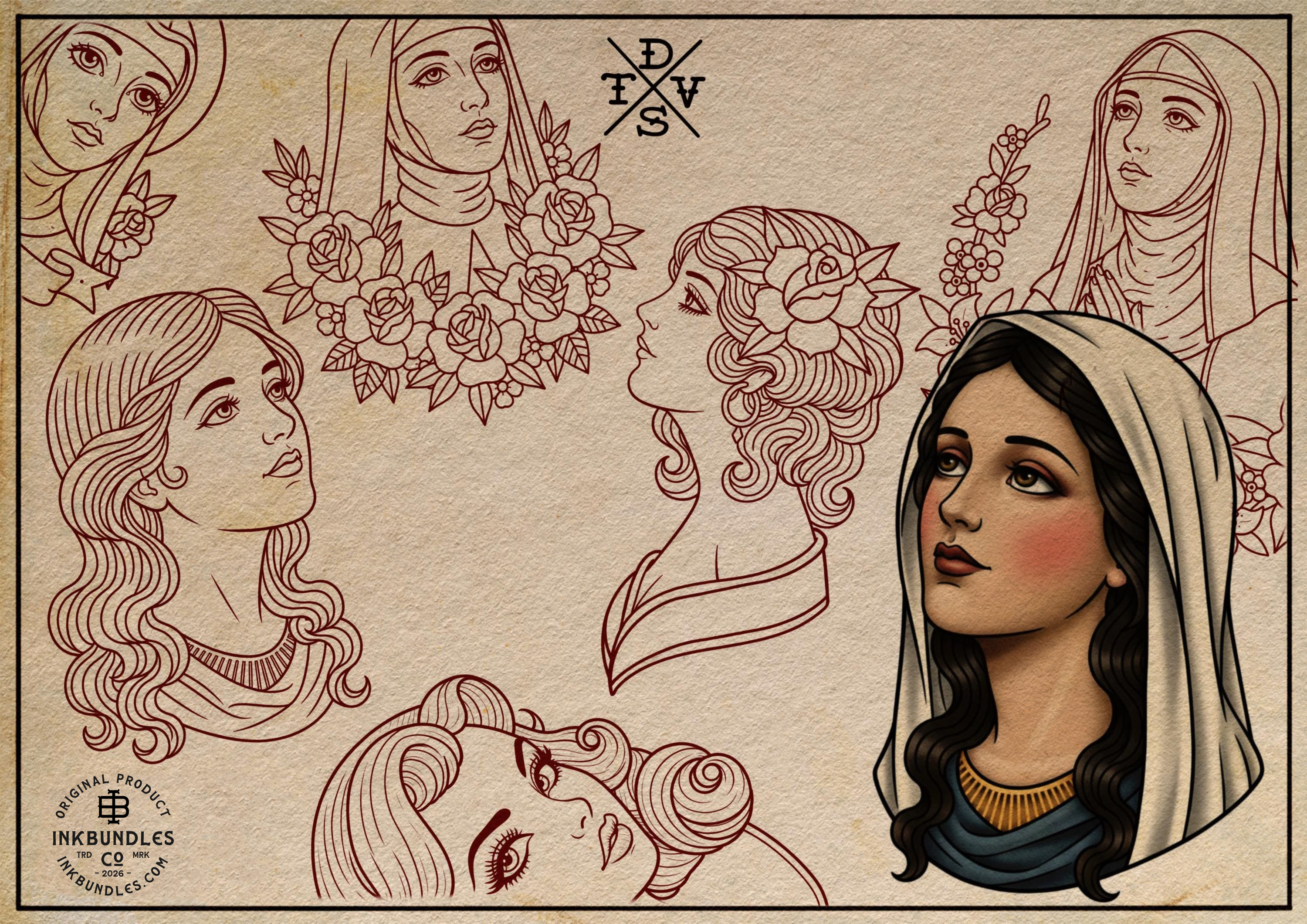 The Traditional Tattoo Artist - 1600+, Procreate & PNG custom made creative design kit! (Digital Download)