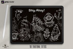 Procreate, Ship Ahoy! 100+ tattos, outlined tattoo ideas, hand drawn art