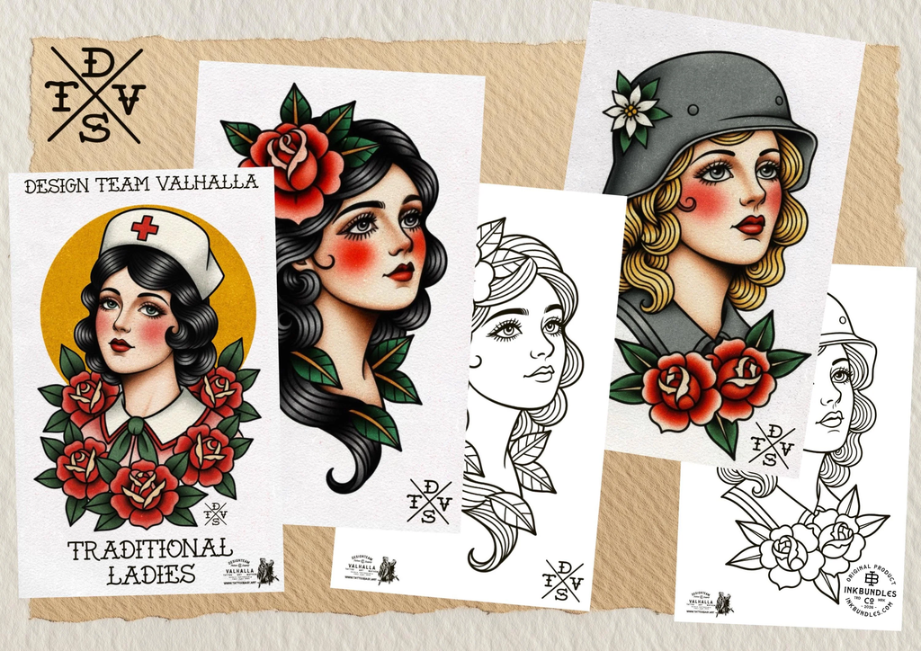 The Traditional Tattoo Artist 2 - 1000+ files, PNG, SVG & EPS Procreate/Photoshop Stencils (Digital Download)