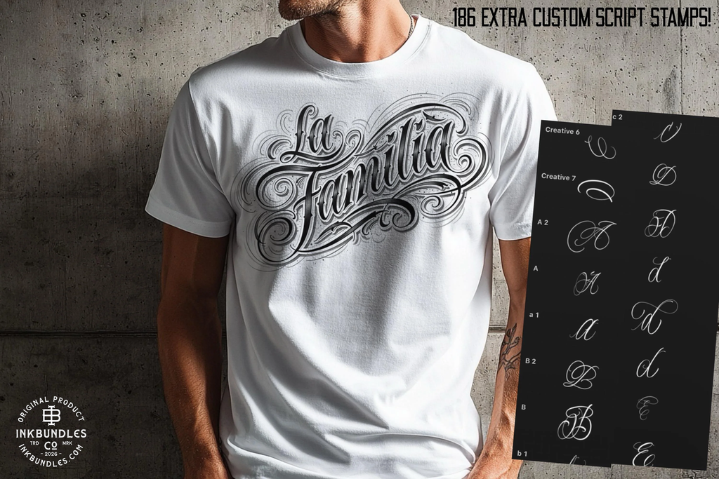 Procreate, The Chicano Lettering kit XL, 600+, Original art (Digital Download)