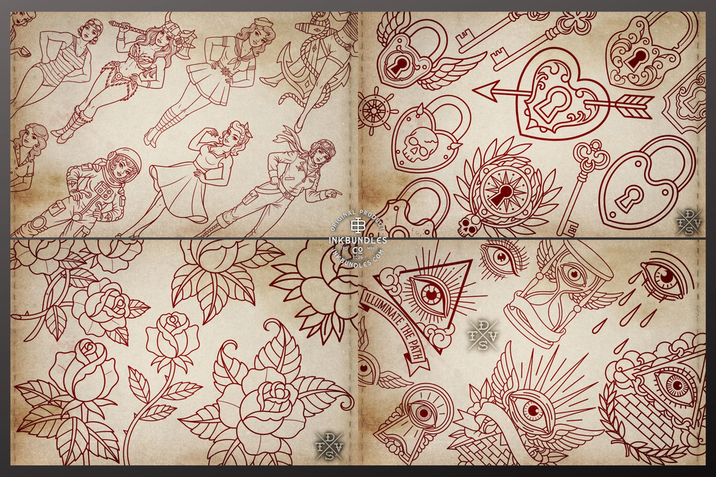 Traditional Tattoo Art vol.3 - custom art, Procreate Stencils (Digital Download)