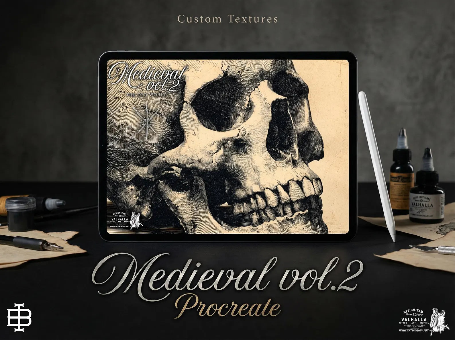 Medieval Ink Procreate Brushes: Old World Woodcut & Engraving Textures (200+ Custom Brushes) - (Digital Download)