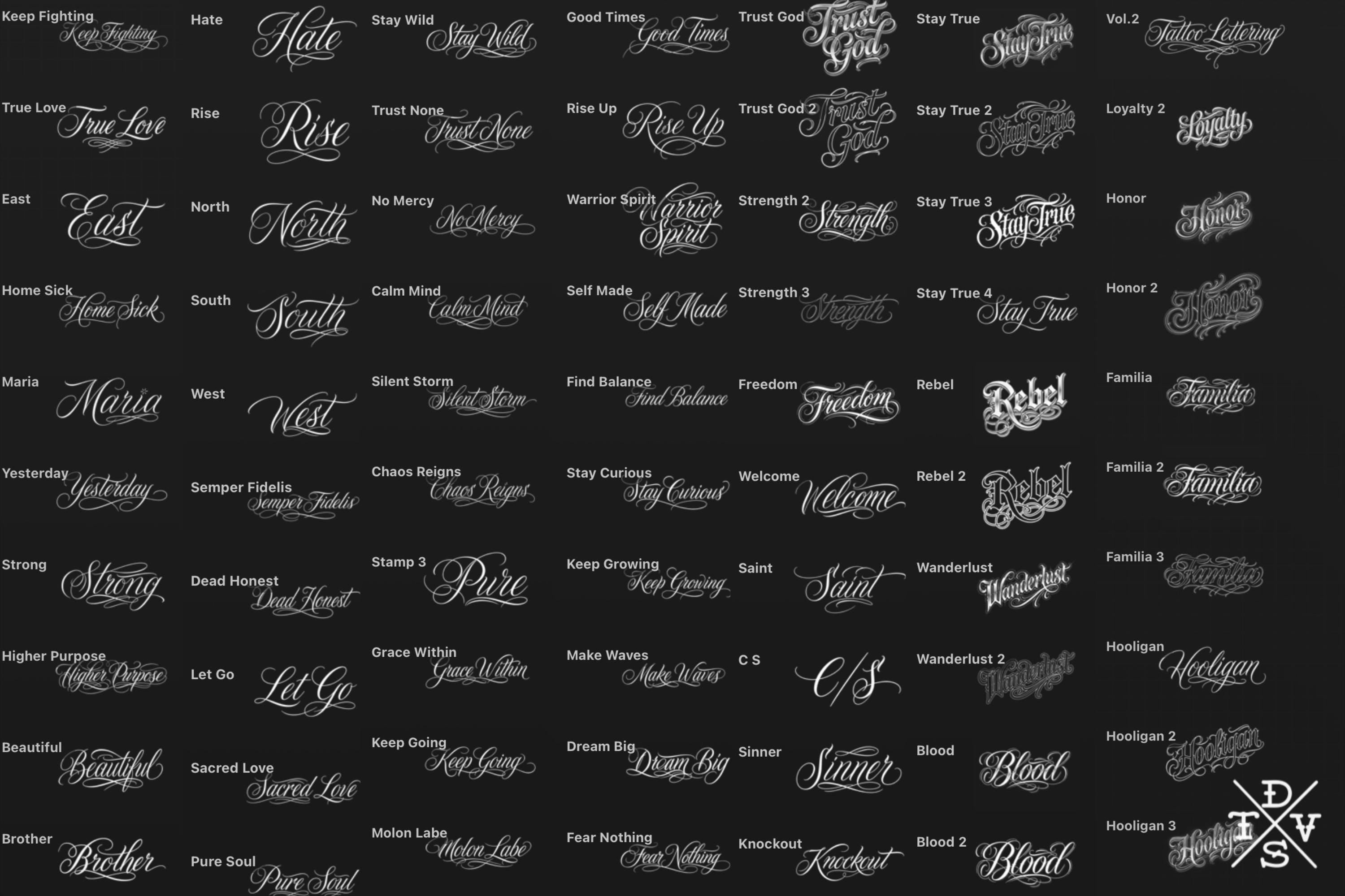 Chicano Text Designs & Lettering kit, Procreate Stamp Brushes (Digital Download)