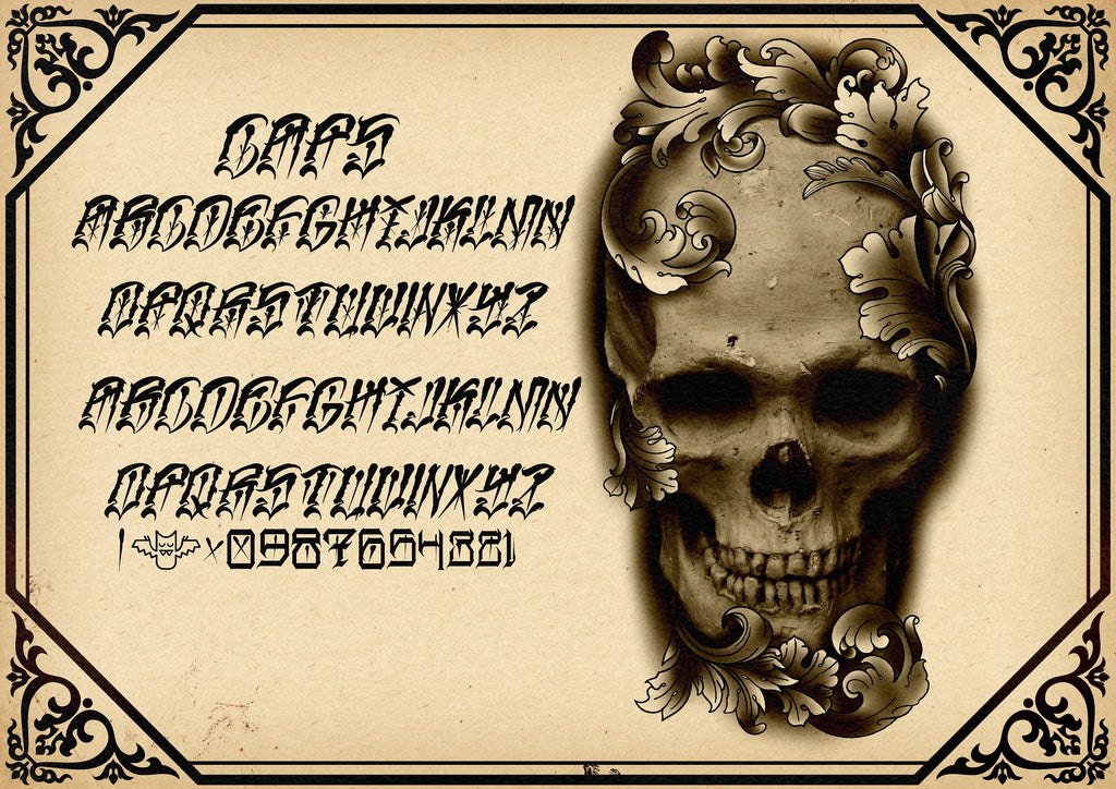 Detroit custom tattoo font (Digital Download)