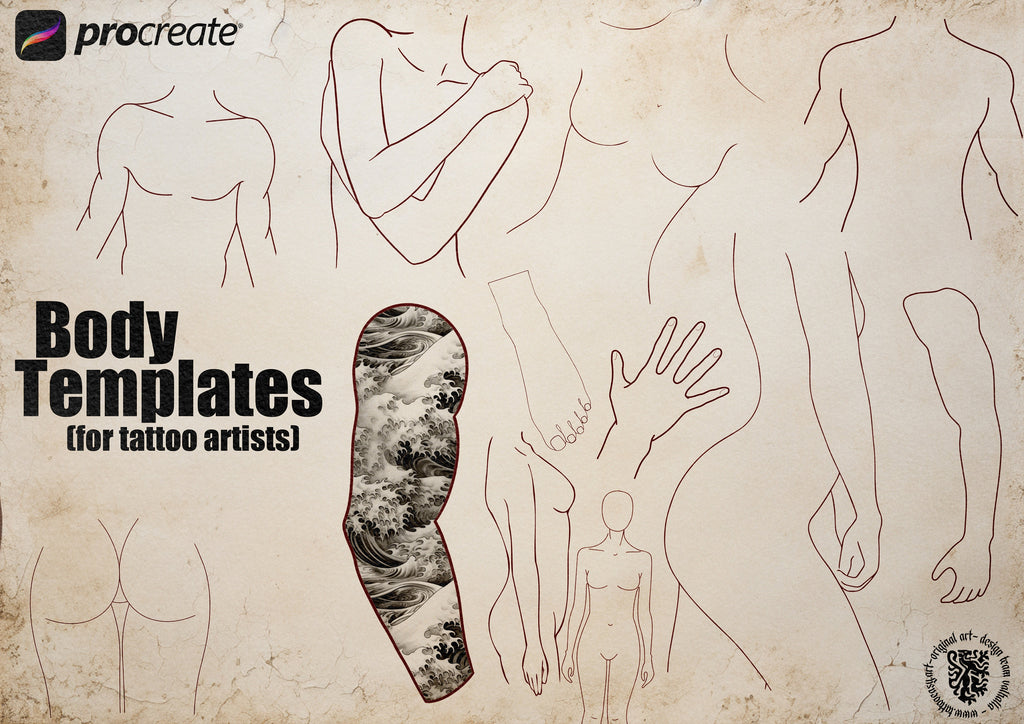 Body templates / tattoo placement for Procreate