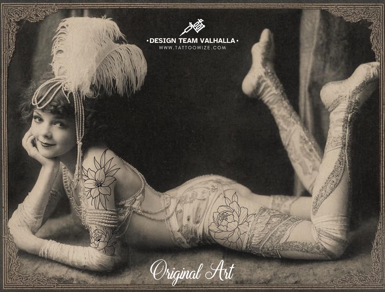 Neo-traditional flowers - custom art, digital download Procreate/Photoshop/vector Stencils