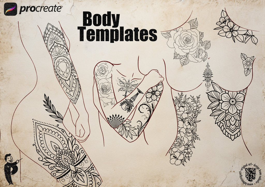Body templates / tattoo placement for Procreate