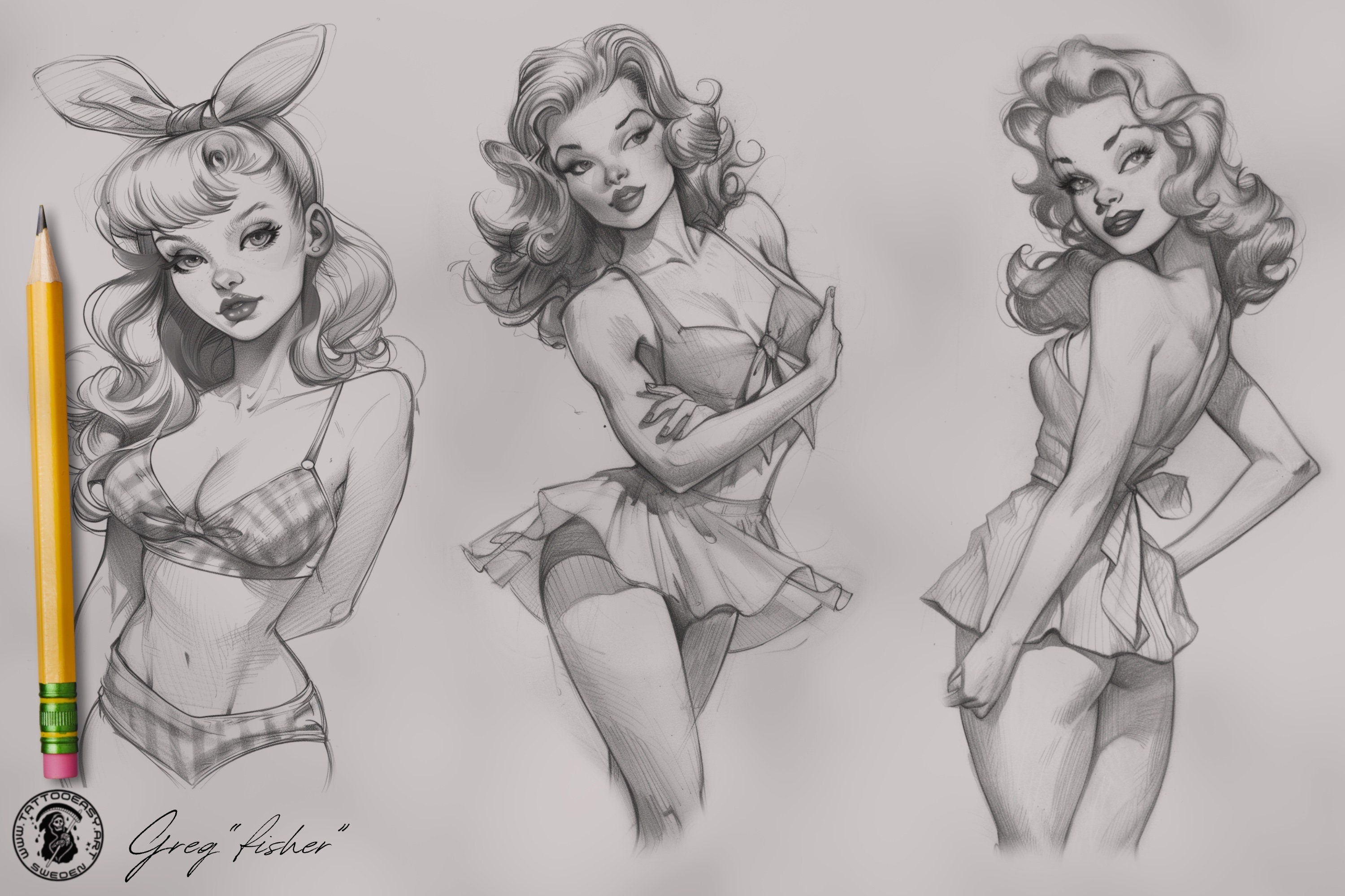 Pretty Ladies / Tattoo flash pdf book