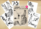Pinup Sketches - Procreate | 130+ ladies + pdf ( digital download ) Tattoo Flash Art