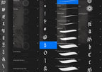 The calligram builder set, black letter brushes, goth alphabet, guides & more