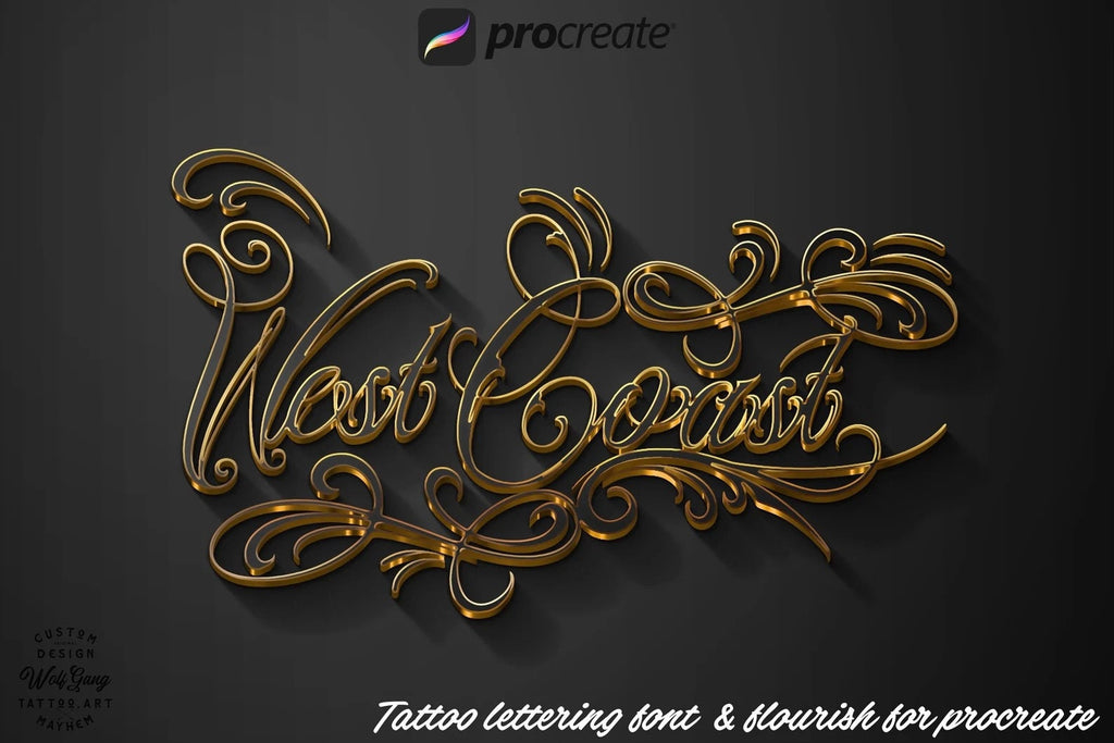 Lettering made easy logo /7 font stamp brushes • handmade letters for Procreate