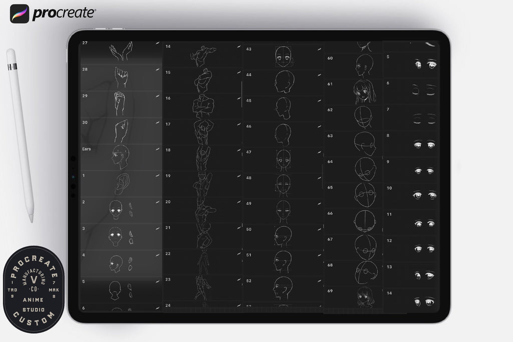 The Anime Studio bundle vol.2/ 2~300 guide anatomy stamp brushes, XXL creative set!