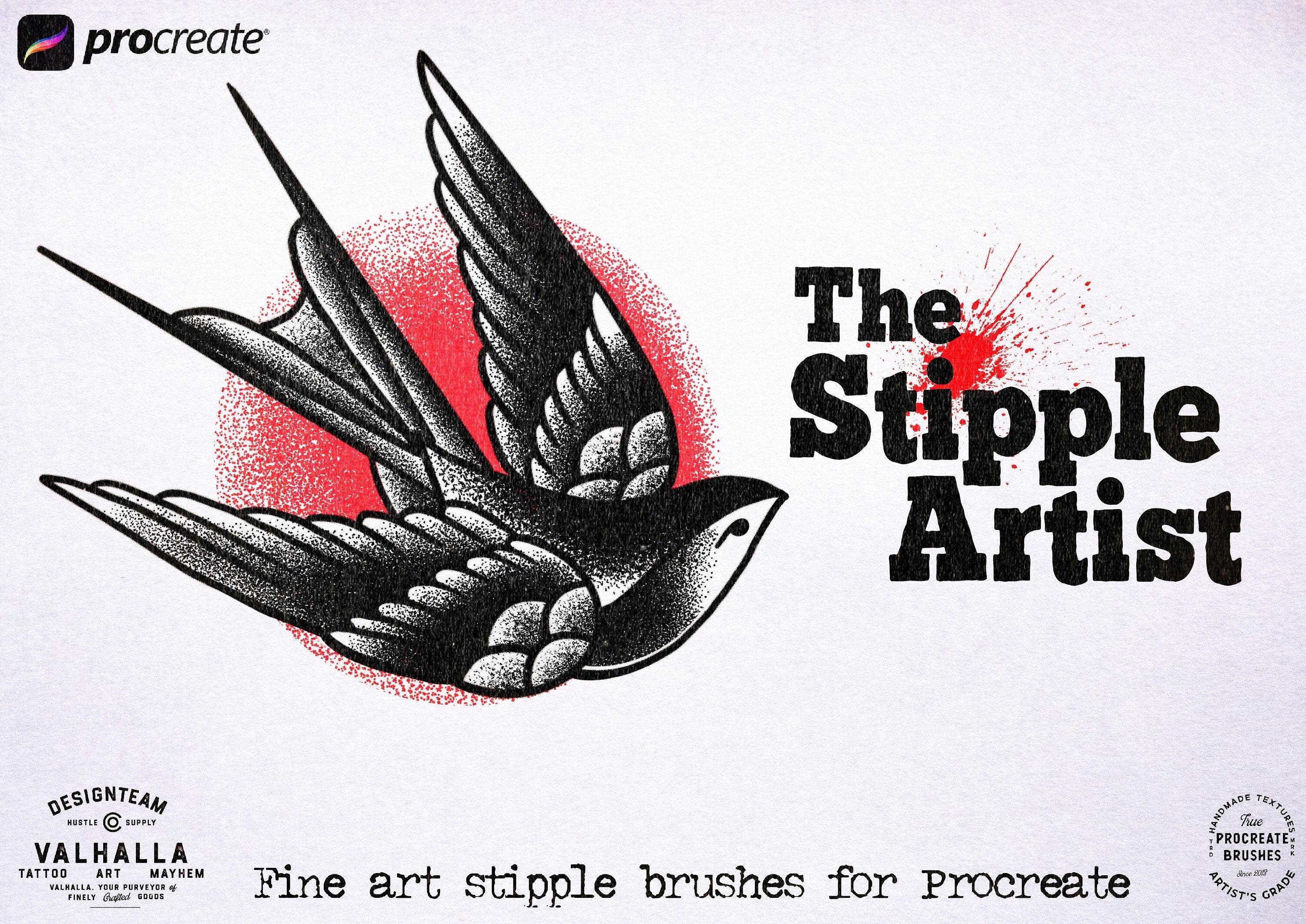 Procreate Stipple Brushes: 62 Custom Tattoo Shaders (Digital Download)