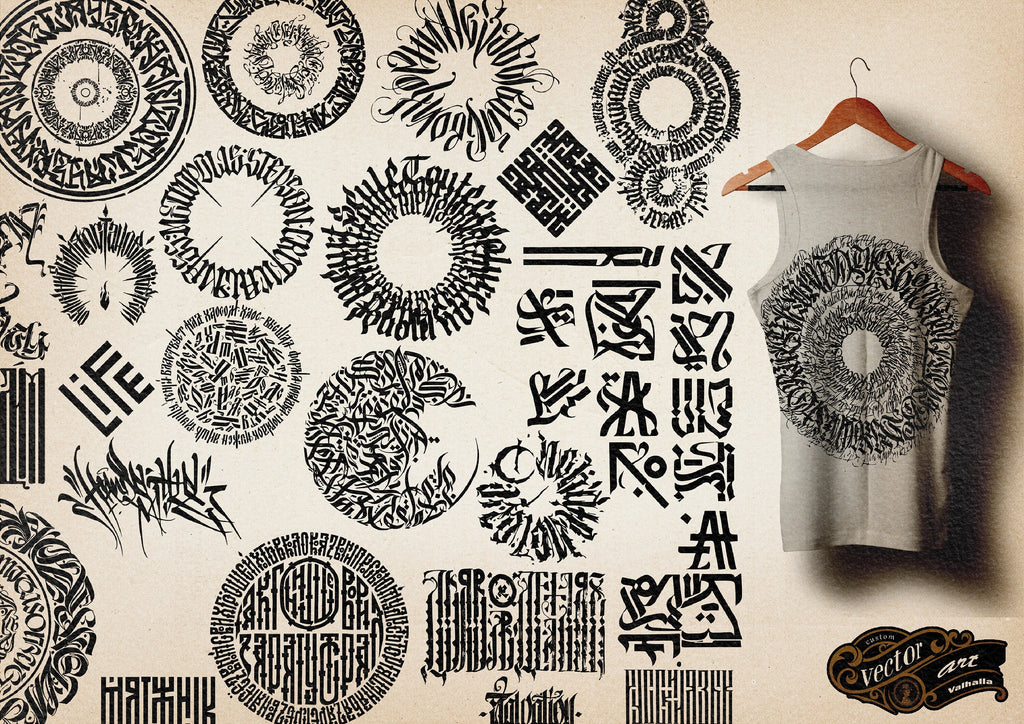 Svg vector png ~ Calligraphy ~ calligram logo design kit XL