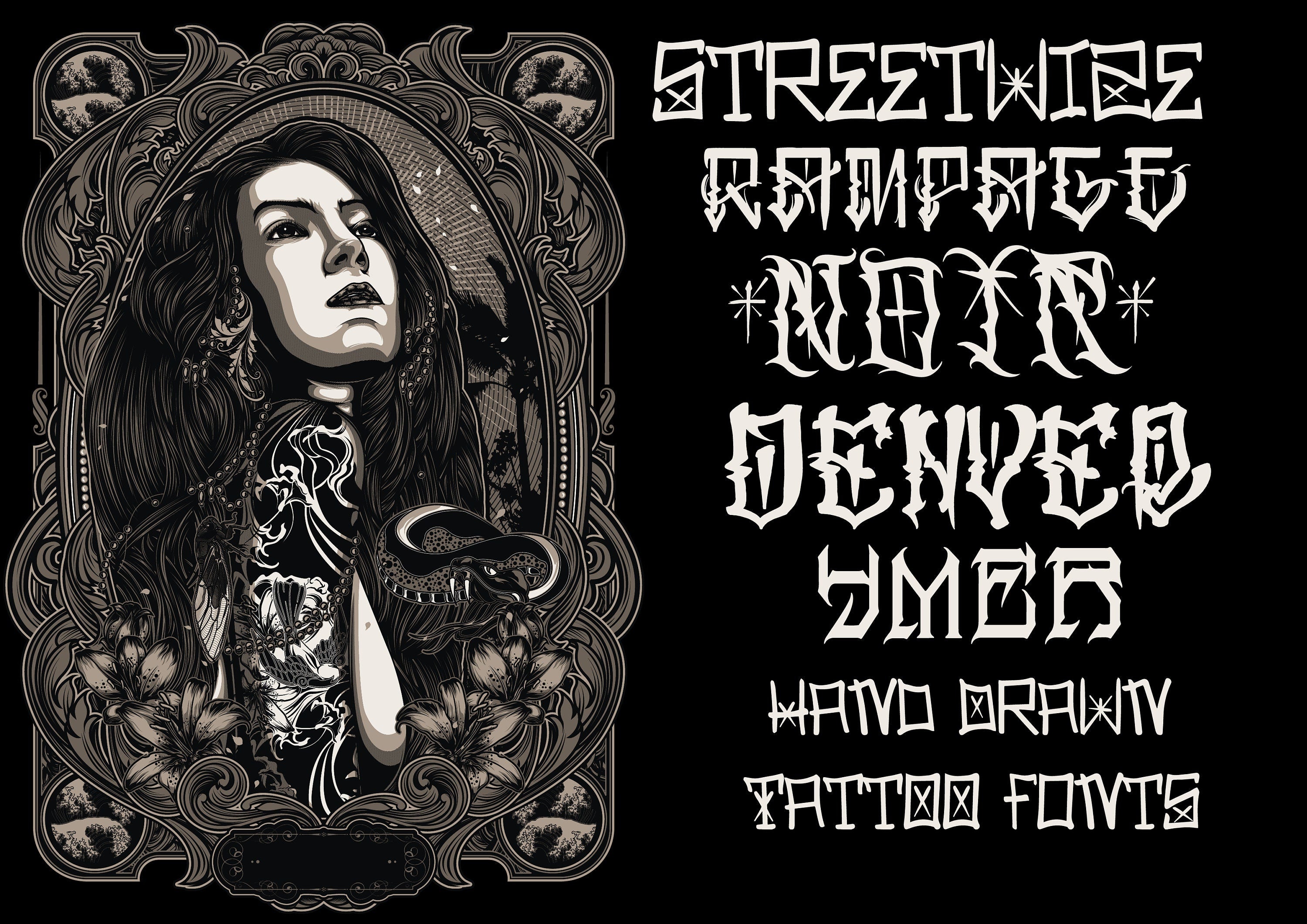 Valhalla custom tattoo fonts bundle