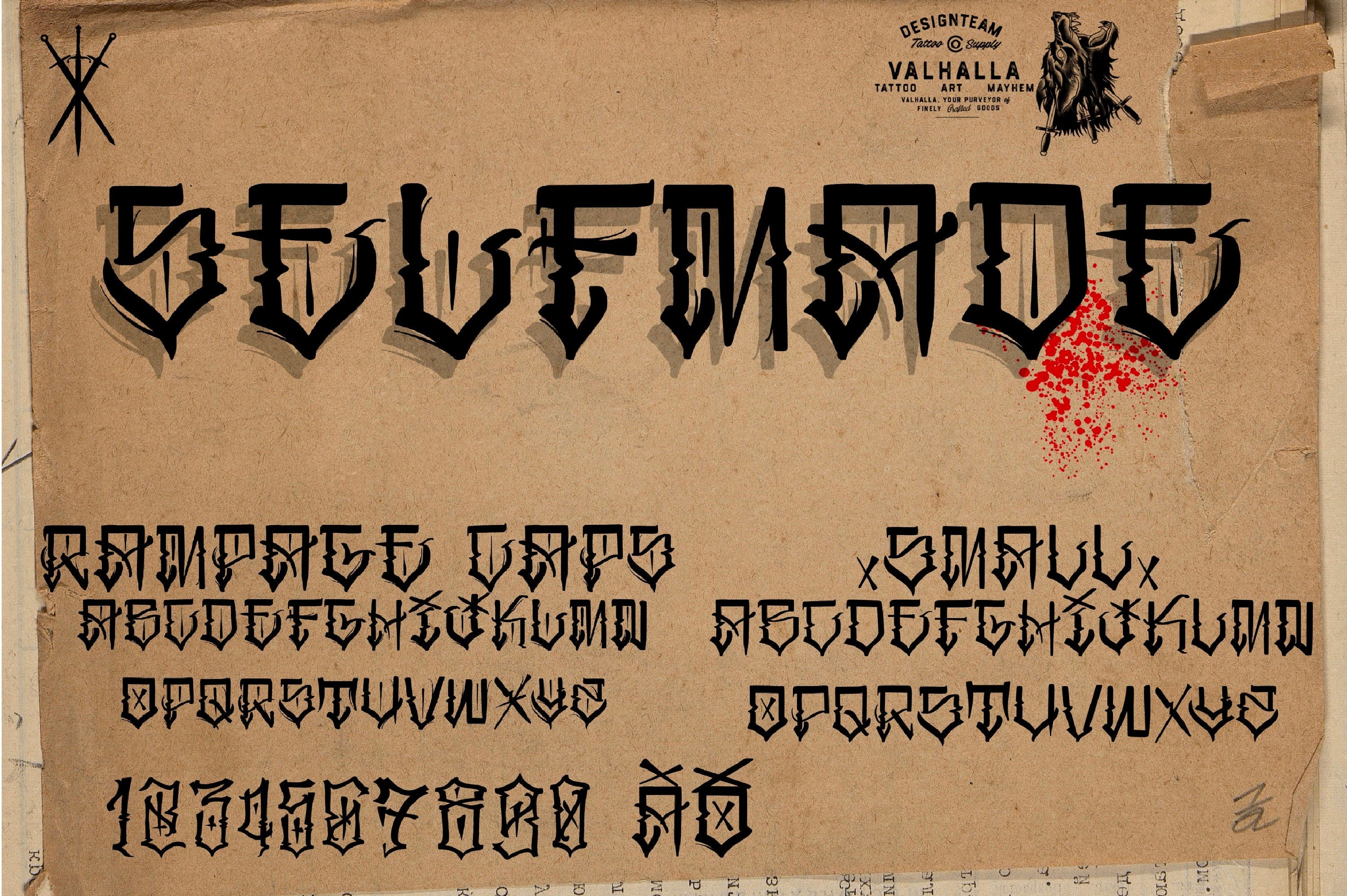 Valhalla custom tattoo fonts bundle