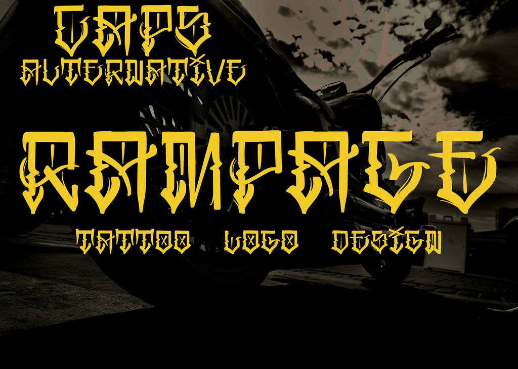 Rampage custom tattoo font