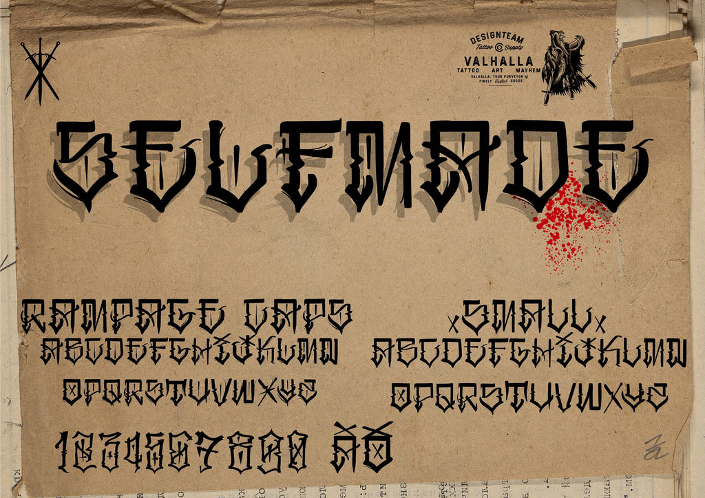 Rampage custom tattoo font